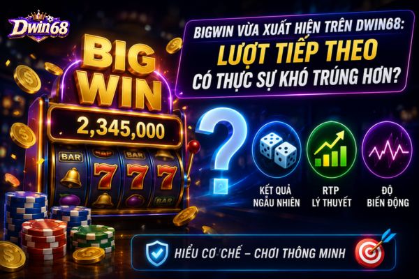 BigWin vừa xuất hiện trên Dwin68: Lượt tiếp theo có thực sự khó trúng hơn?