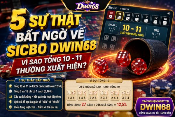 5 Sự Thật Bất Ngờ Về Sicbo Dwin68: Vì Sao Tổng 10–11 Thường Xuất Hiện?